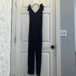 Lulu’s Black Tie Jumpsuit